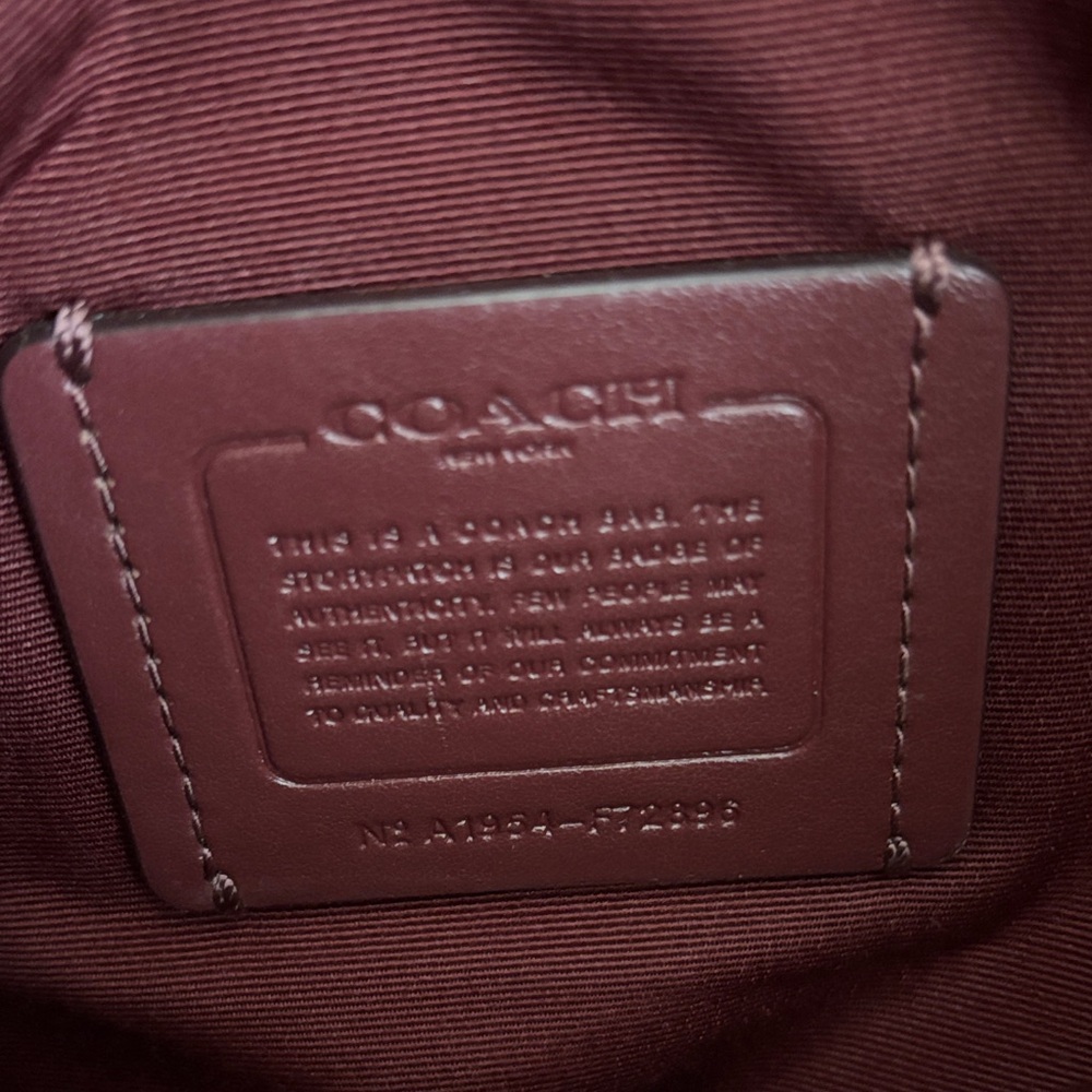 Coach signature file Beige and Burgundy Crossbody Bag - Picture 9 of 12